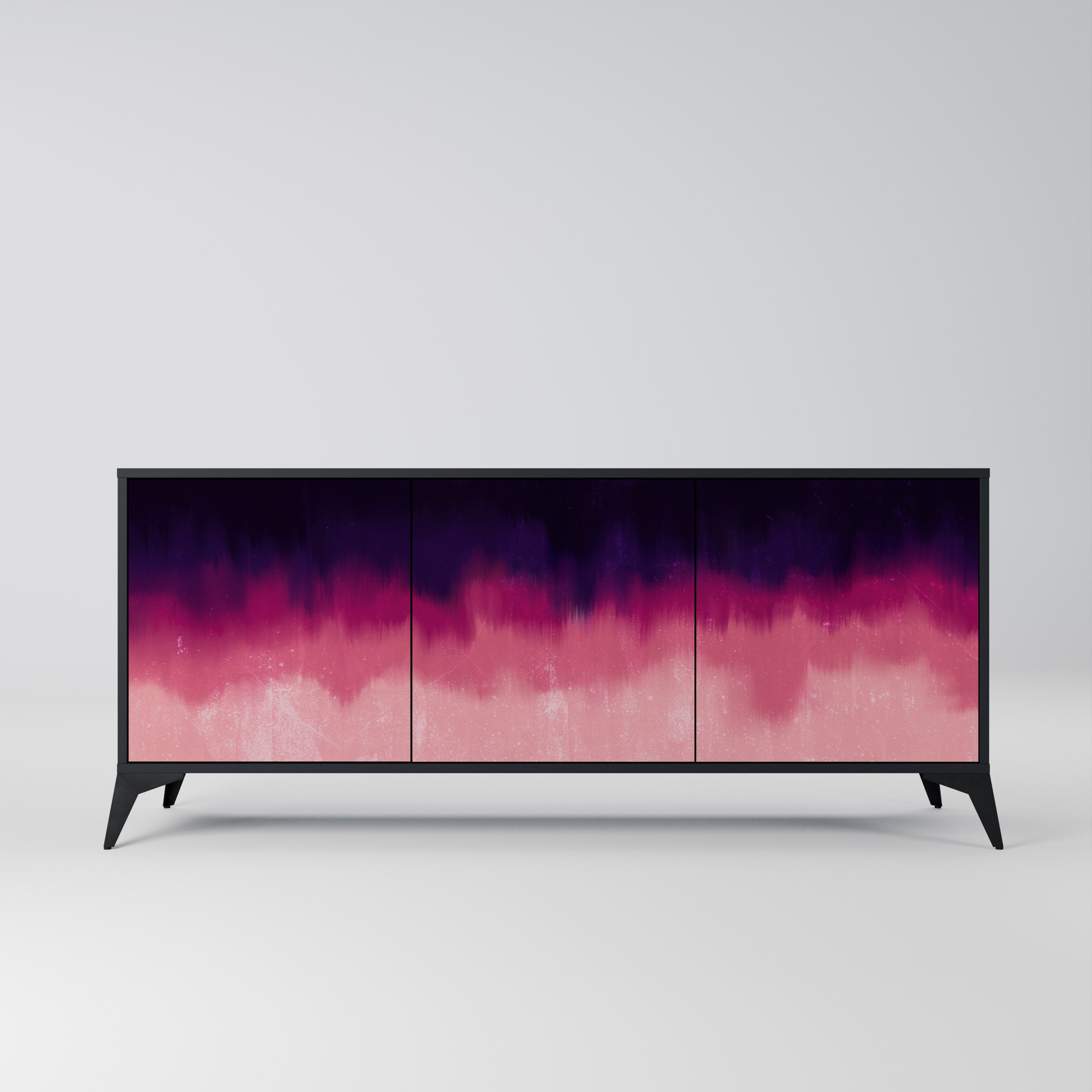 AURORA BOREALIS 3-Door Sideboard in Black Finish