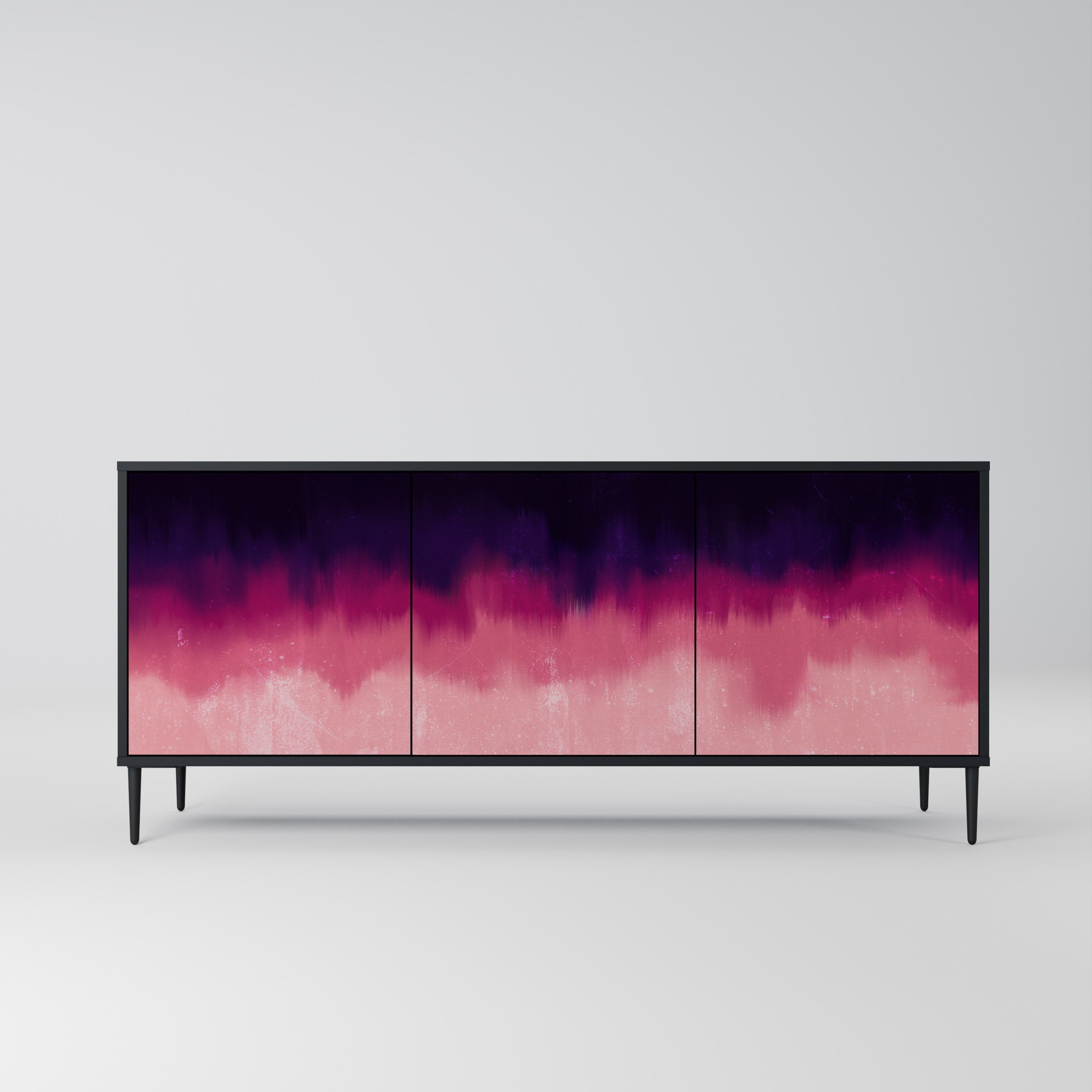 AURORA BOREALIS 3-Door Sideboard in Black Finish
