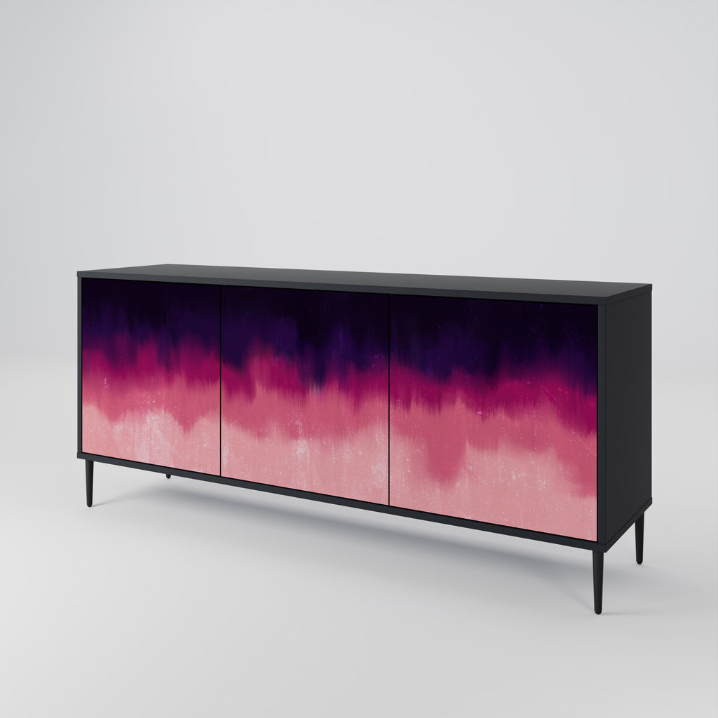 AURORA BOREALIS 3-Door Sideboard in Black Finish