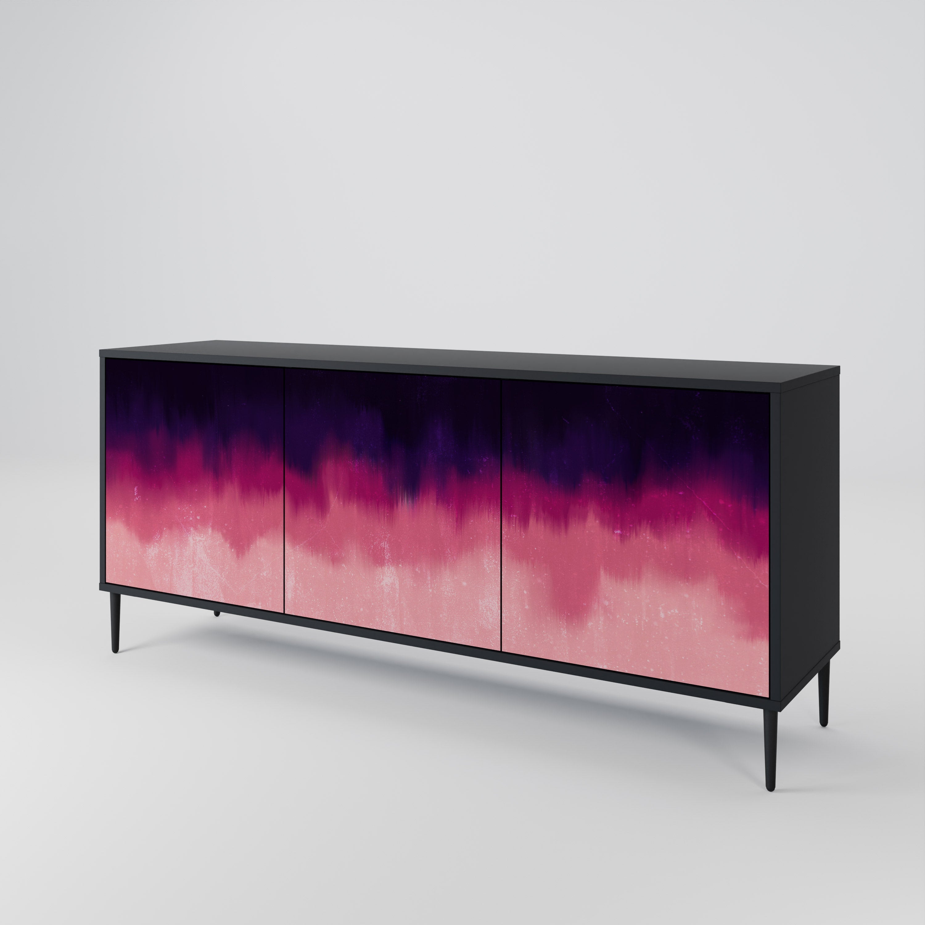 AURORA BOREALIS 3-Door Sideboard in Black Finish