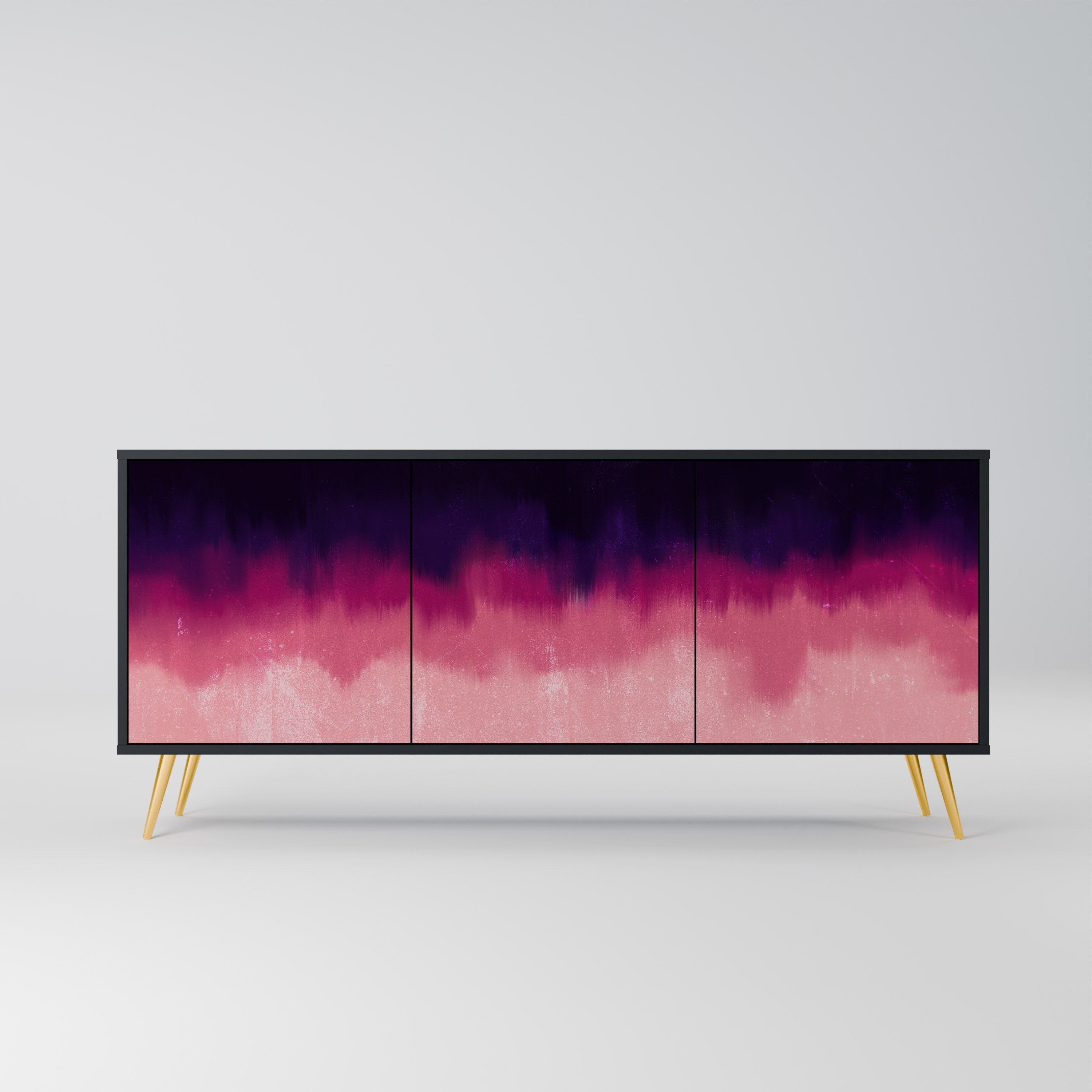 AURORA BOREALIS 3-Door Sideboard in Black Finish