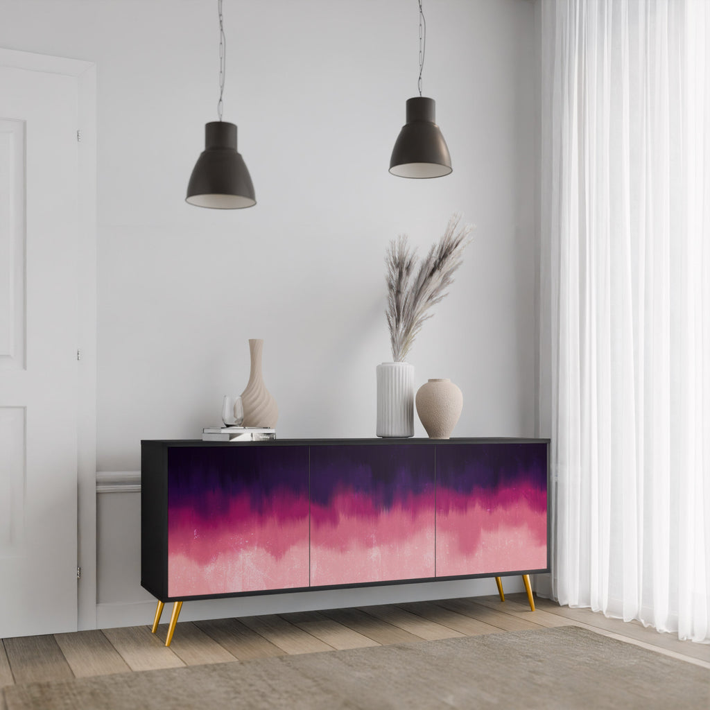 AURORA BOREALIS 3-Door Sideboard in Black Finish