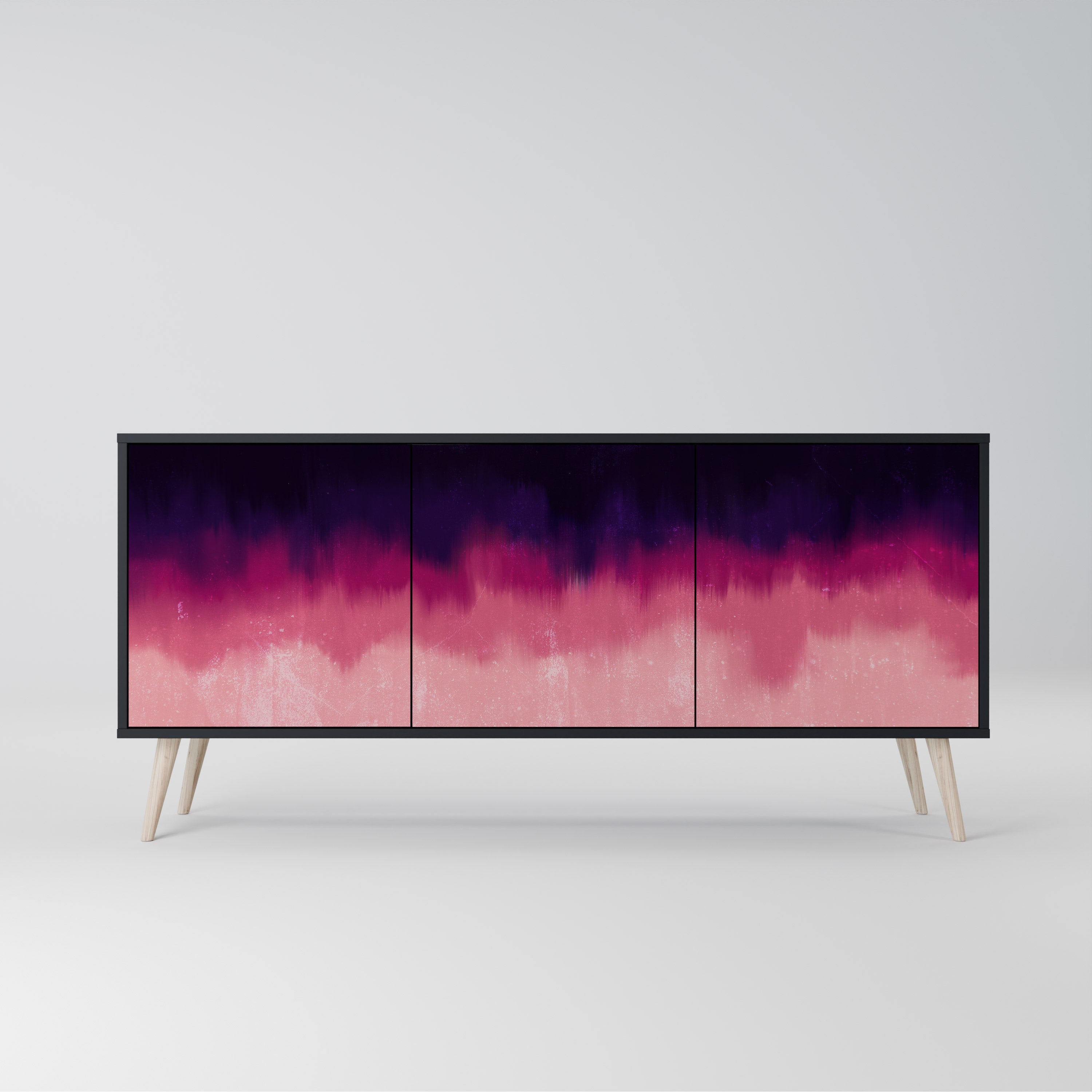 AURORA BOREALIS 3-Door Sideboard in Black Finish