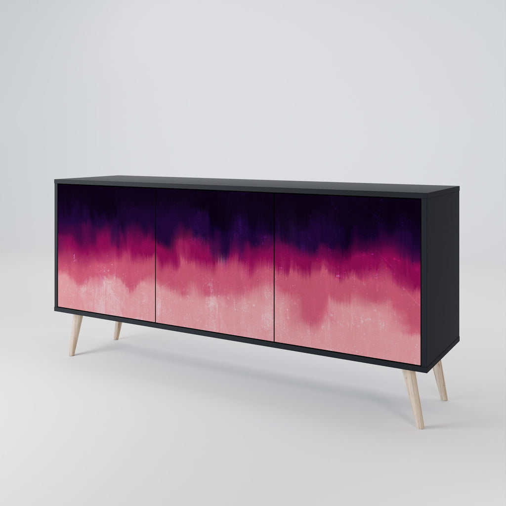 AURORA BOREALIS 3-Door Sideboard in Black Finish