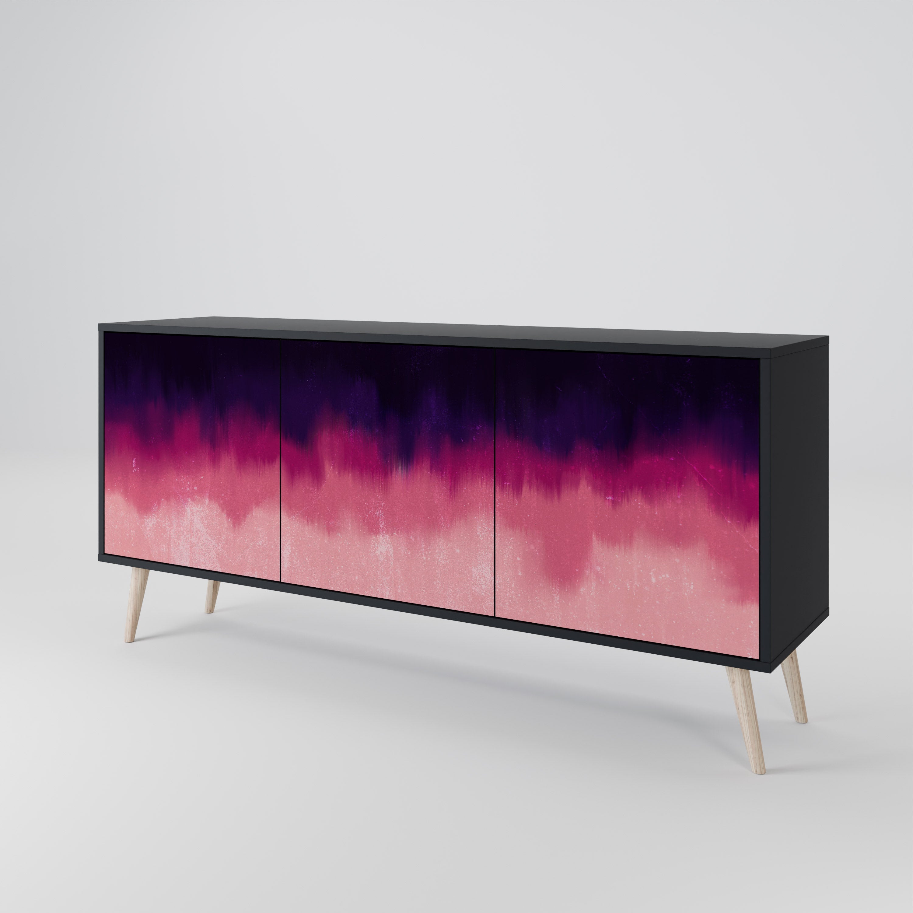 AURORA BOREALIS 3-Door Sideboard in Black Finish