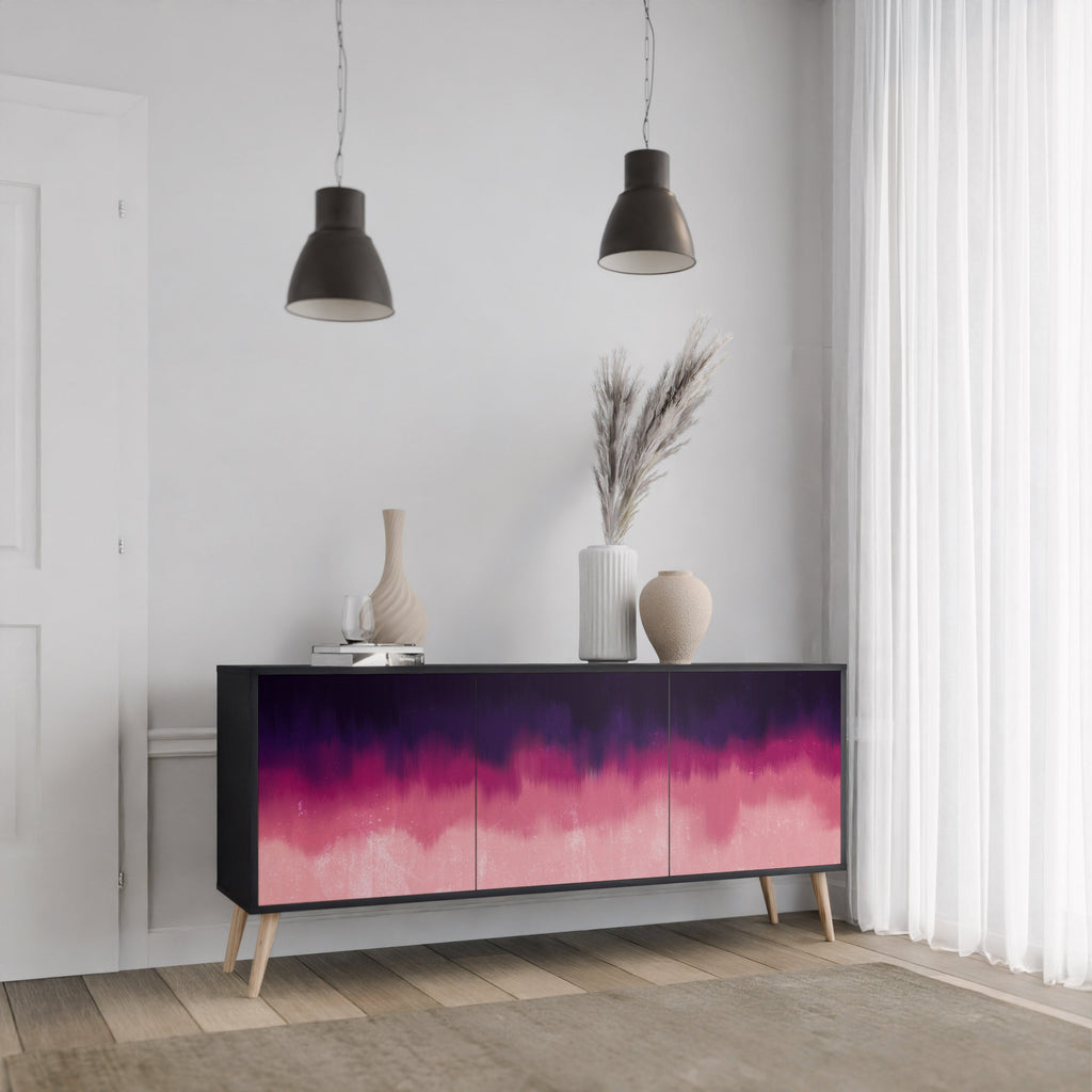 AURORA BOREALIS 3-Door Sideboard in Black Finish