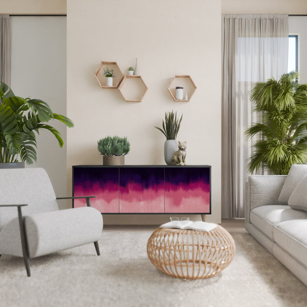 AURORA BOREALIS 3-Door Sideboard in Black Finish