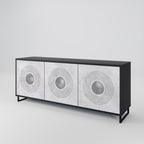 SOLID CIRCLES 3-Door Sideboard in Black Finish