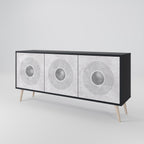 SOLID CIRCLES 3-Door Sideboard in Black Finish