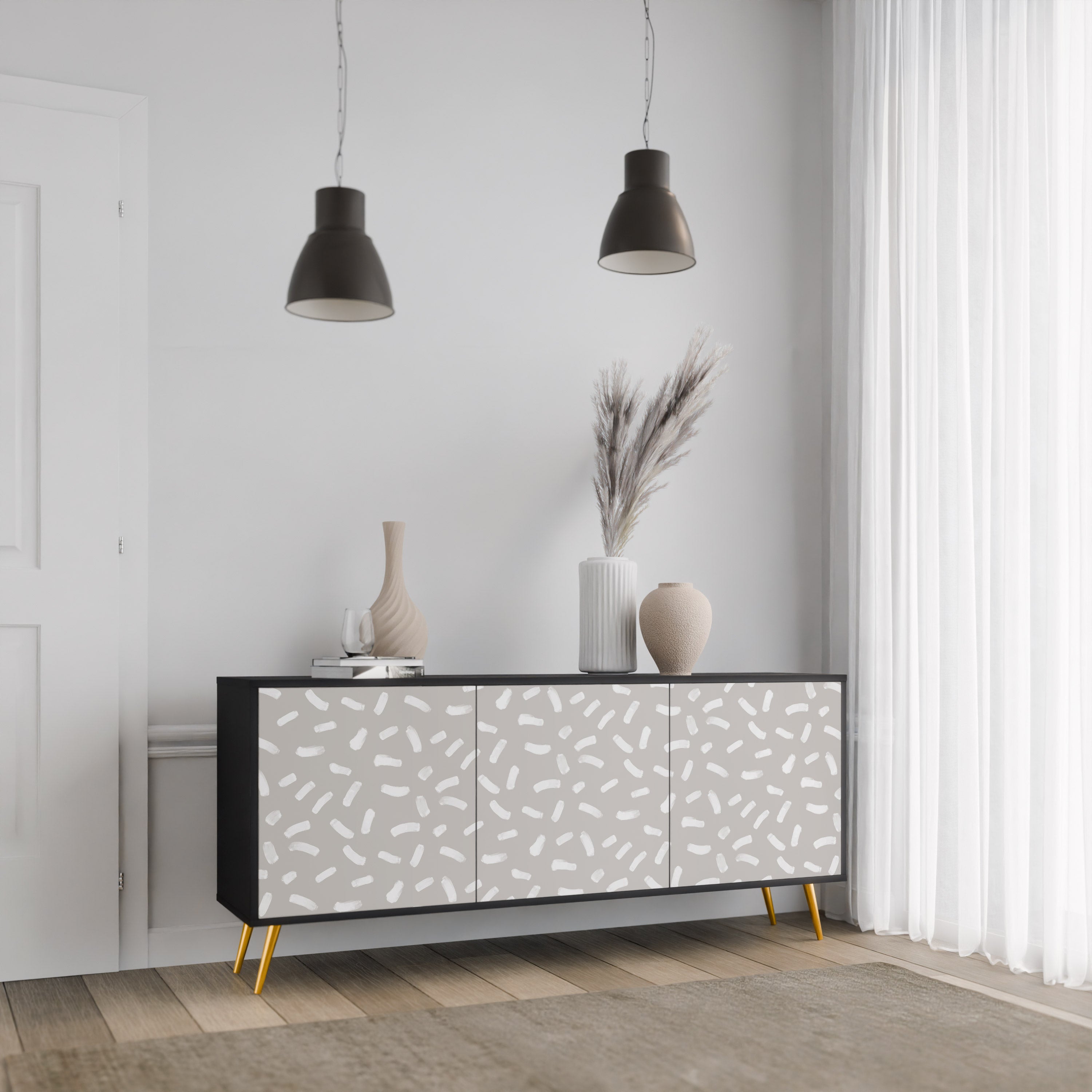 PASSING SECONDS 3-Door Sideboard in Black Finish