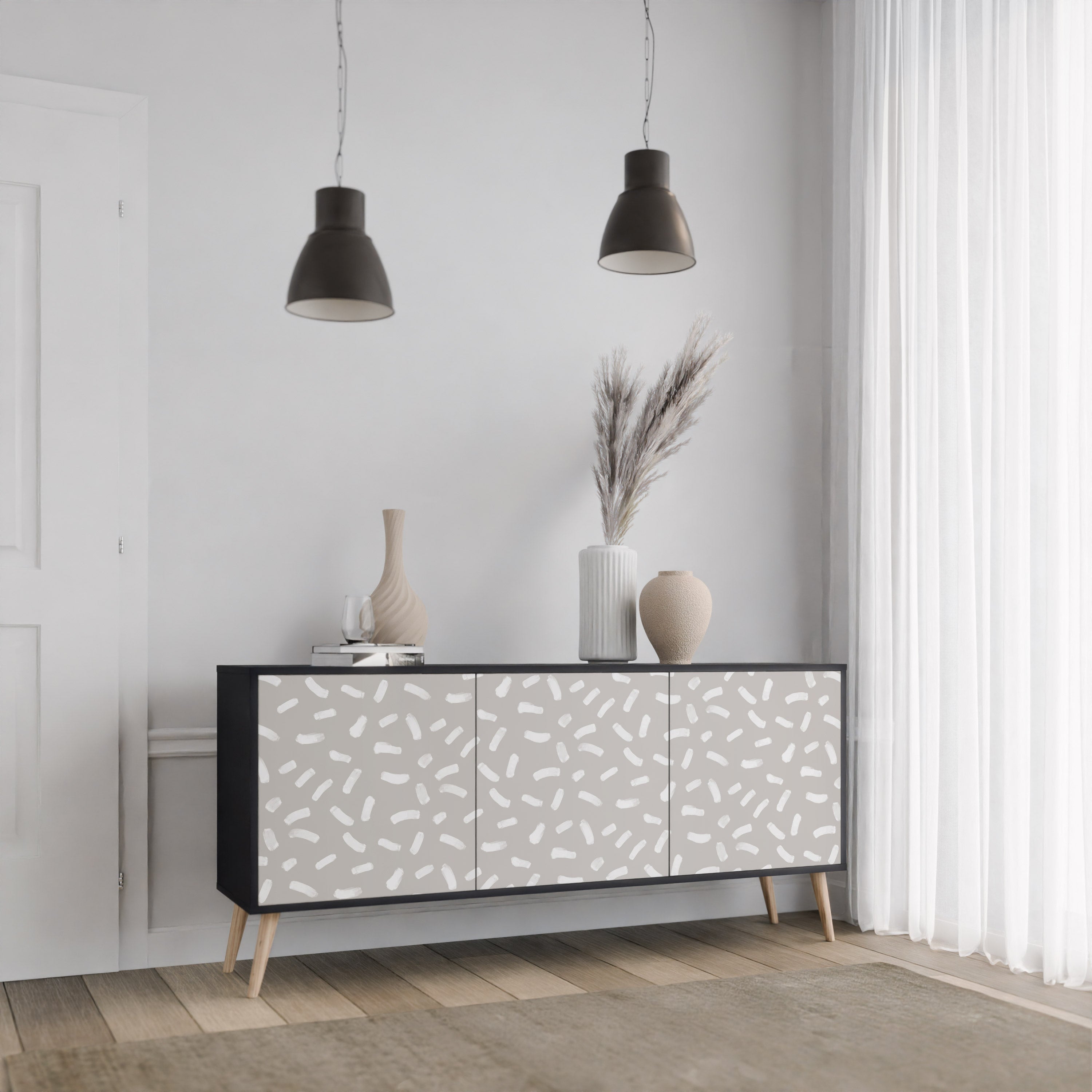 PASSING SECONDS 3-Door Sideboard in Black Finish