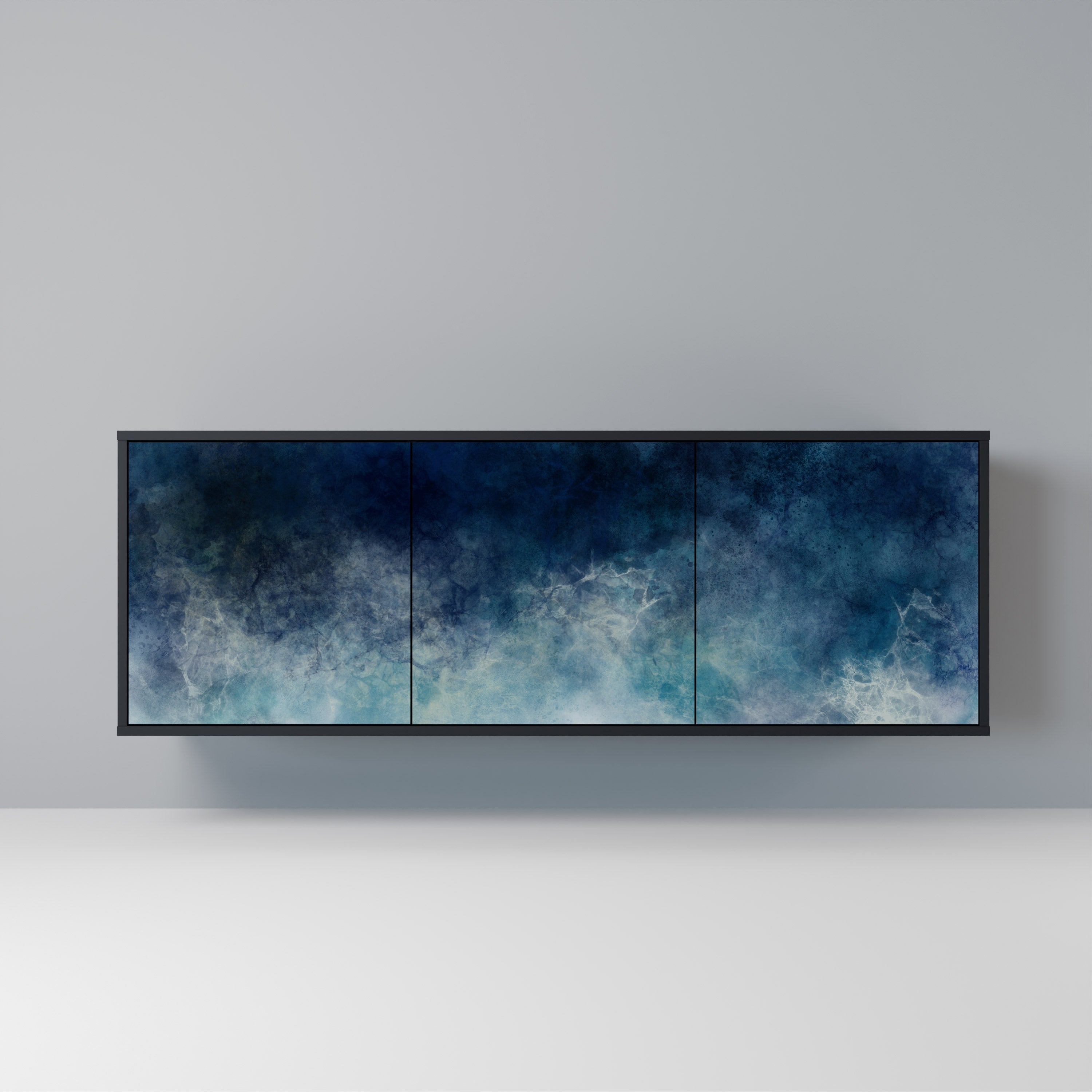 CELESTIAL FALL 3-Door Sideboard in Black Finish