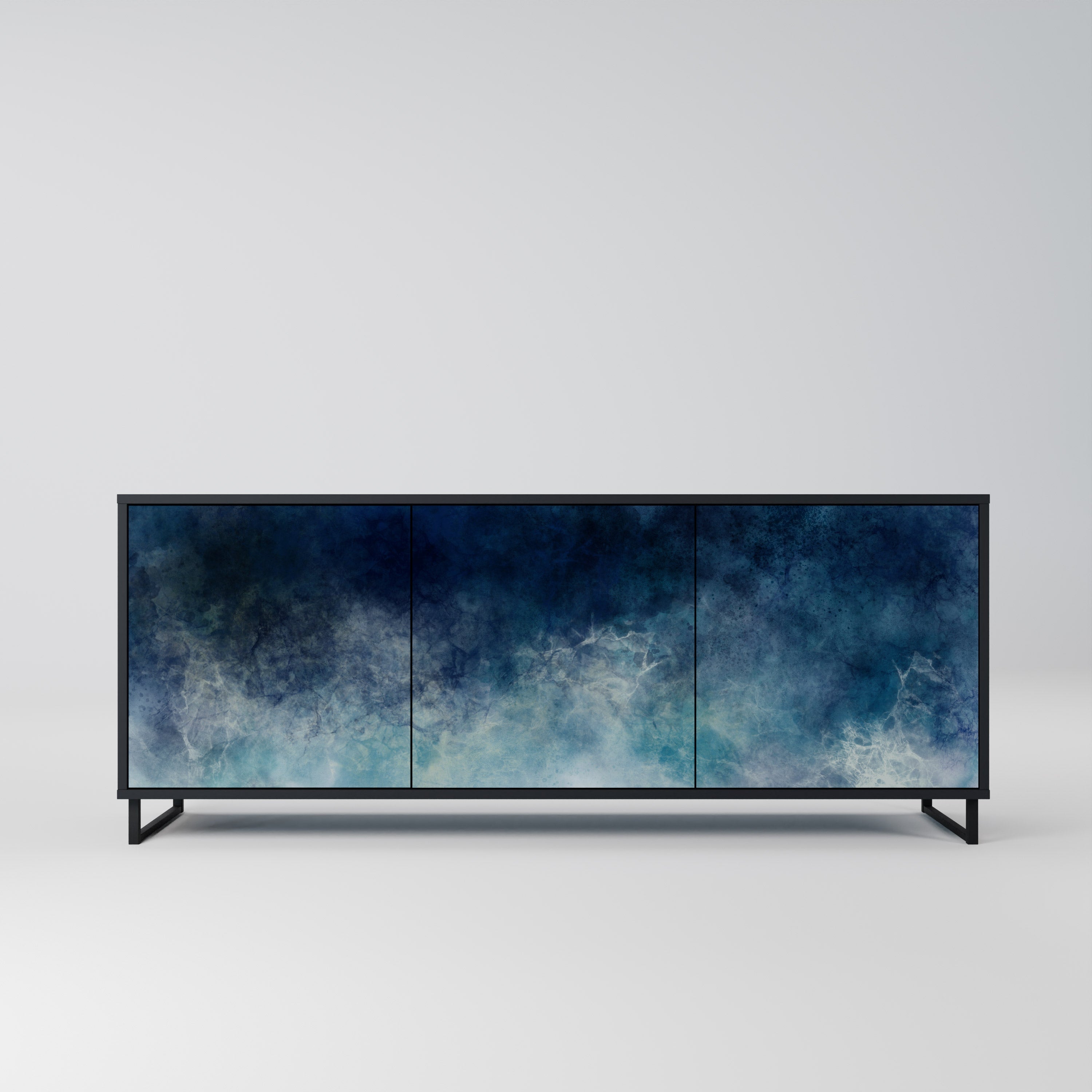 CELESTIAL FALL 3-Door Sideboard in Black Finish