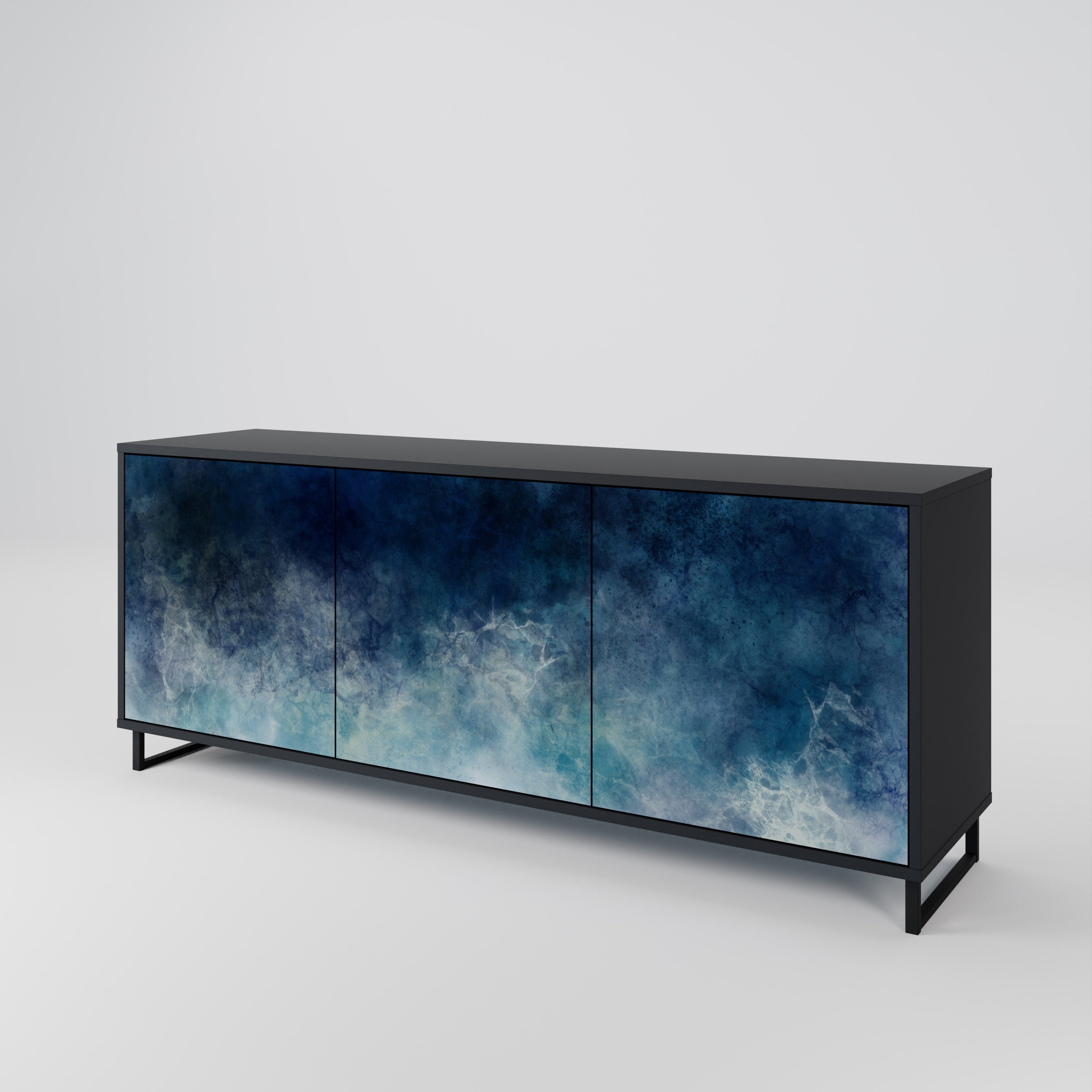 CELESTIAL FALL 3-Door Sideboard in Black Finish