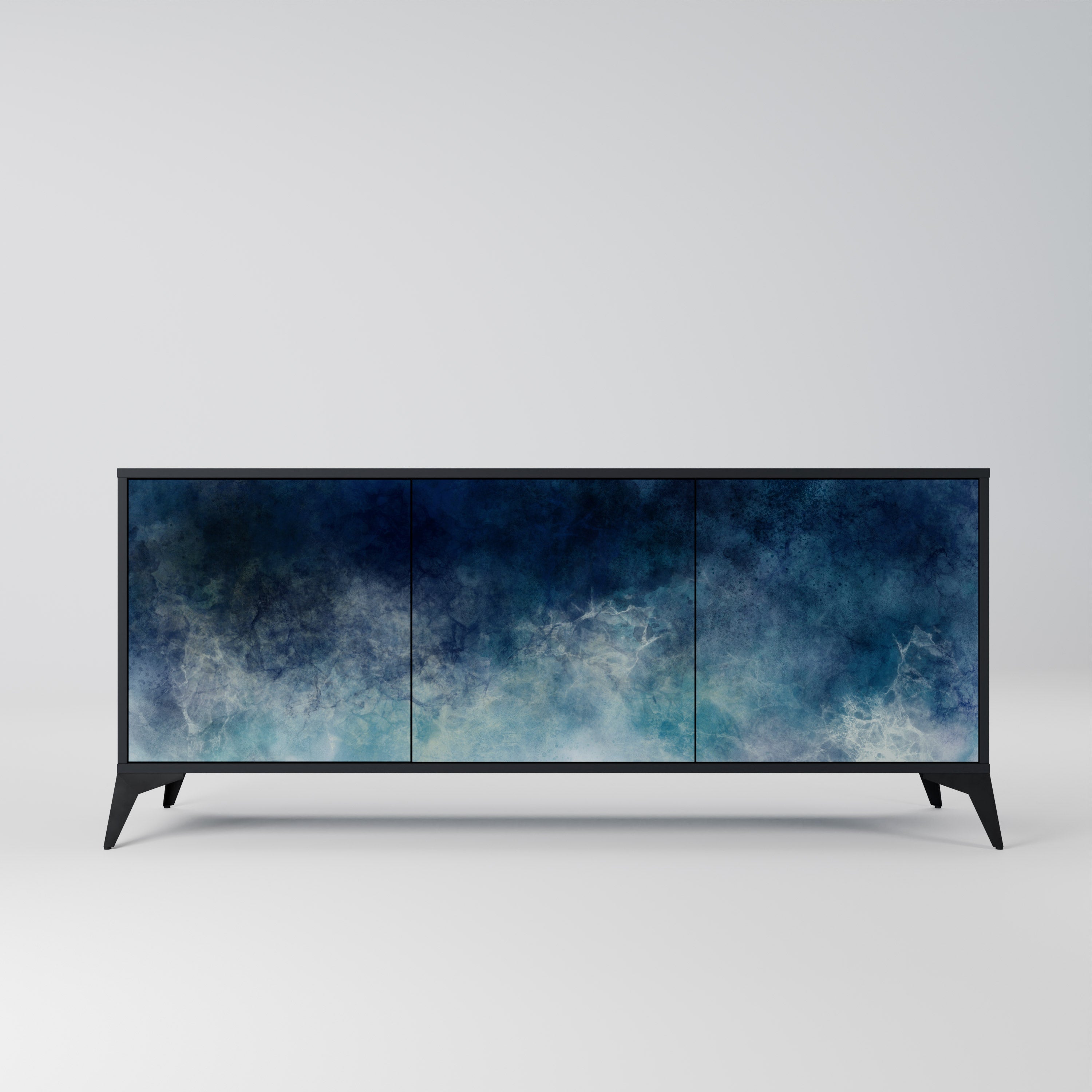 CELESTIAL FALL 3-Door Sideboard in Black Finish