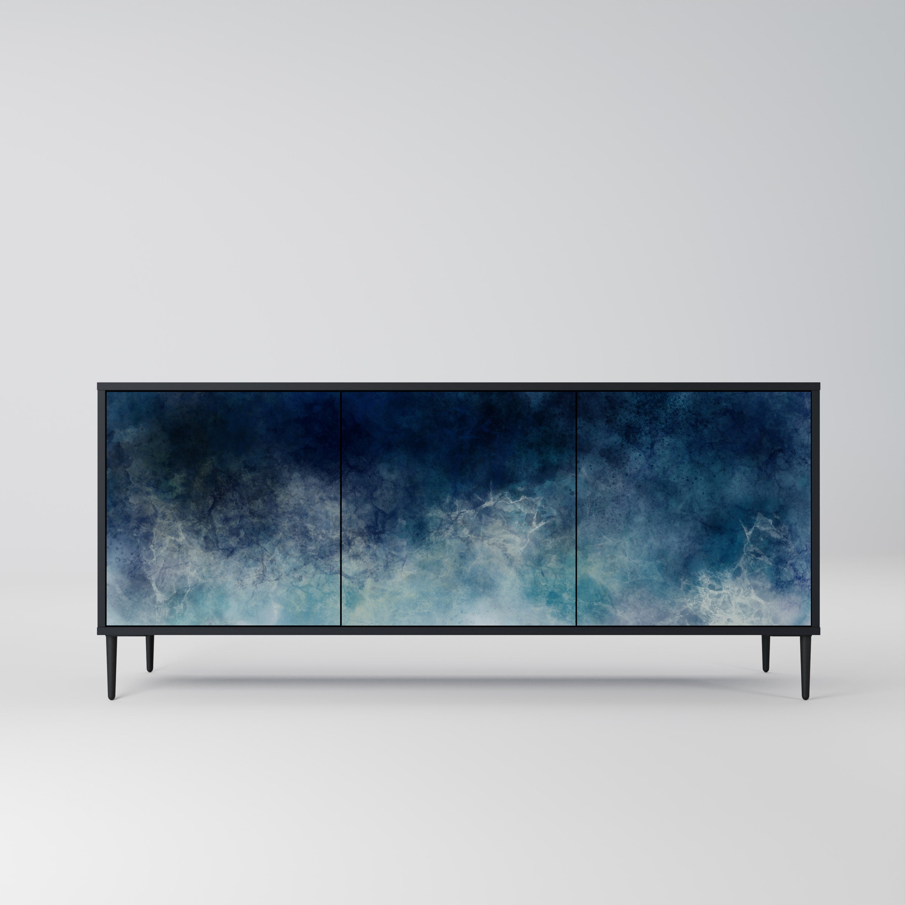 CELESTIAL FALL 3-Door Sideboard in Black Finish