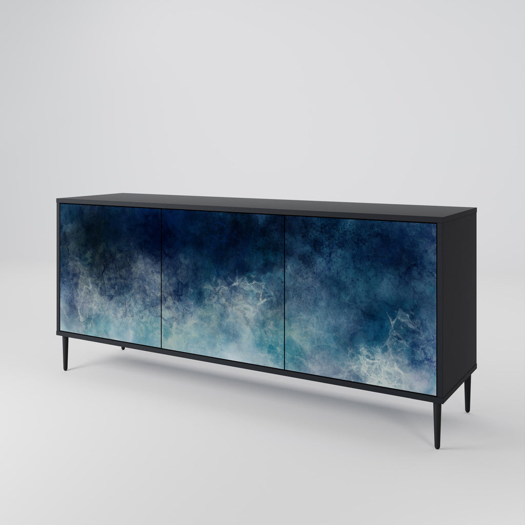 CELESTIAL FALL 3-Door Sideboard in Black Finish