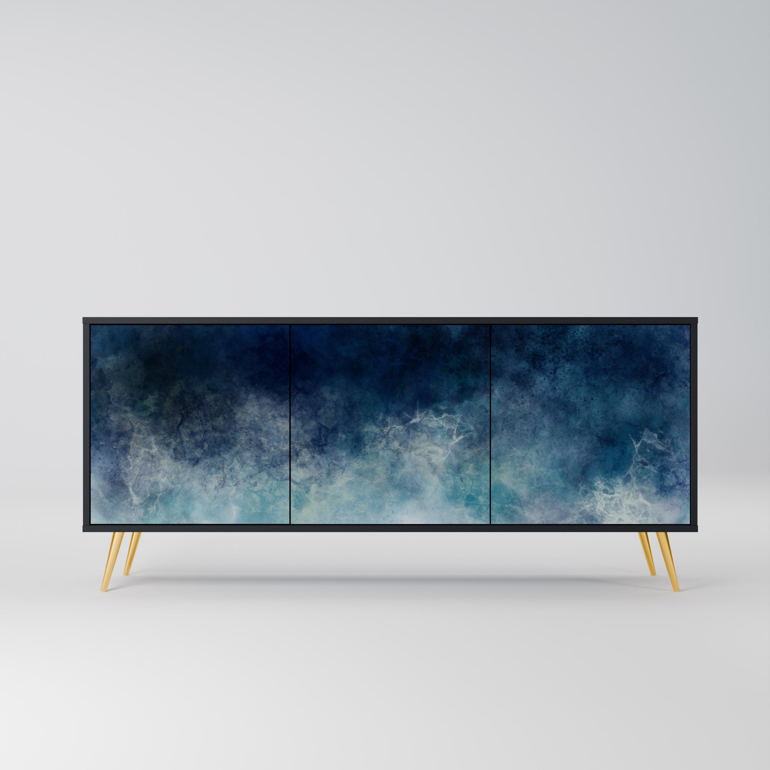 CELESTIAL FALL 3-Door Sideboard in Black Finish