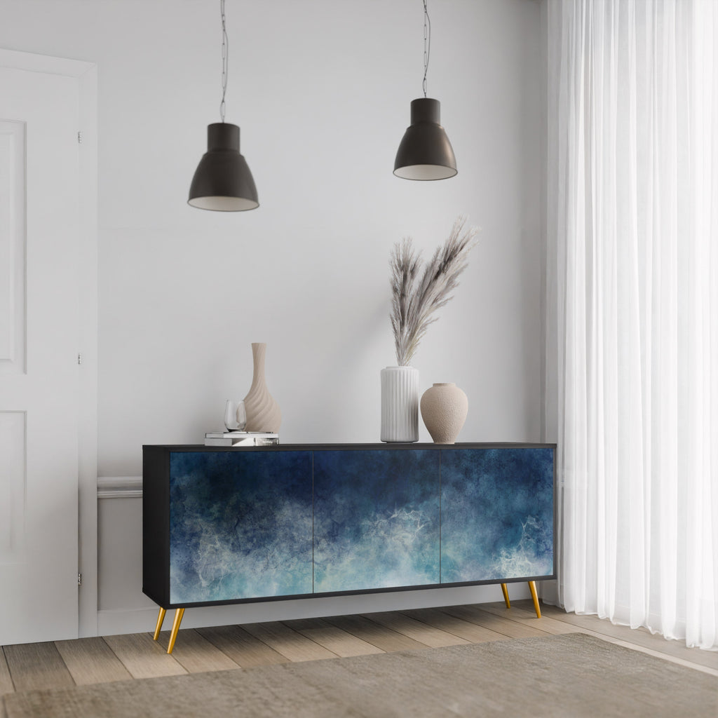 CELESTIAL FALL 3-Door Sideboard in Black Finish