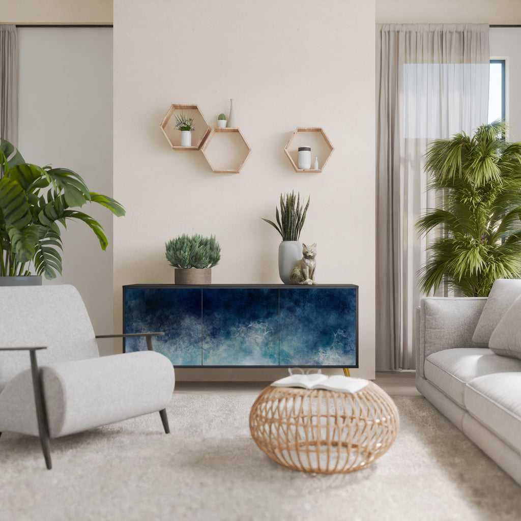 CELESTIAL FALL 3-Door Sideboard in Black Finish