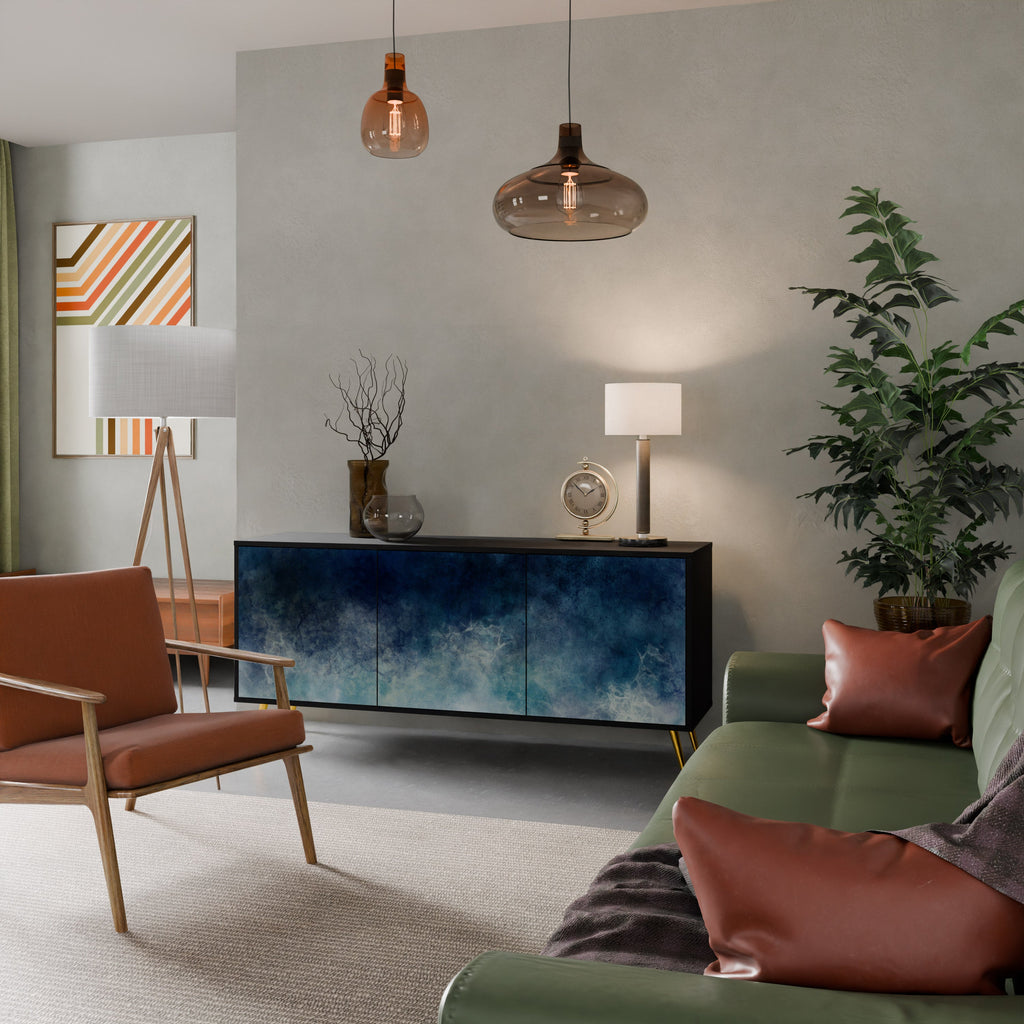 CELESTIAL FALL 3-Door Sideboard in Black Finish