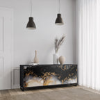 MARBLE OF TOMMORROW 3-Door Sideboard in Black Finish