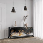 MARBLE OF TOMMORROW 3-Door Sideboard in Black Finish