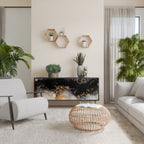 MARBLE OF TOMMORROW 3-Door Sideboard in Black Finish