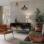 MARBLE OF TOMMORROW 3-Door Sideboard in Black Finish