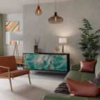 ABSTRACT ALCHEMY Aparador de 3 Portas em Acabamento Preto