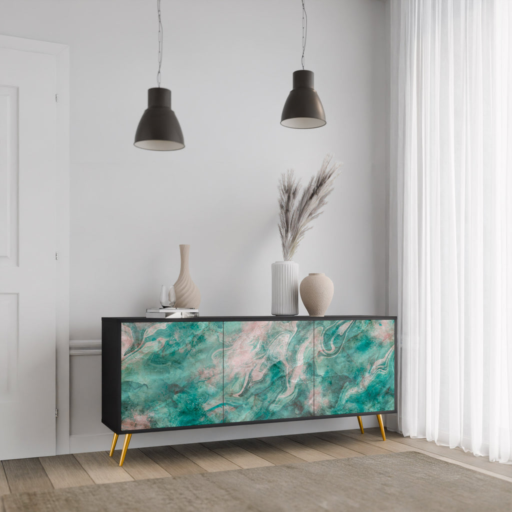 ABSTRACT ALCHEMY Aparador de 3 Portas em Acabamento Preto