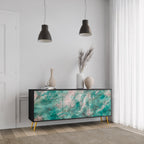 ABSTRACT ALCHEMY Aparador de 3 Portas em Acabamento Preto