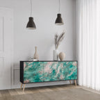 ABSTRACT ALCHEMY Aparador de 3 Portas em Acabamento Preto