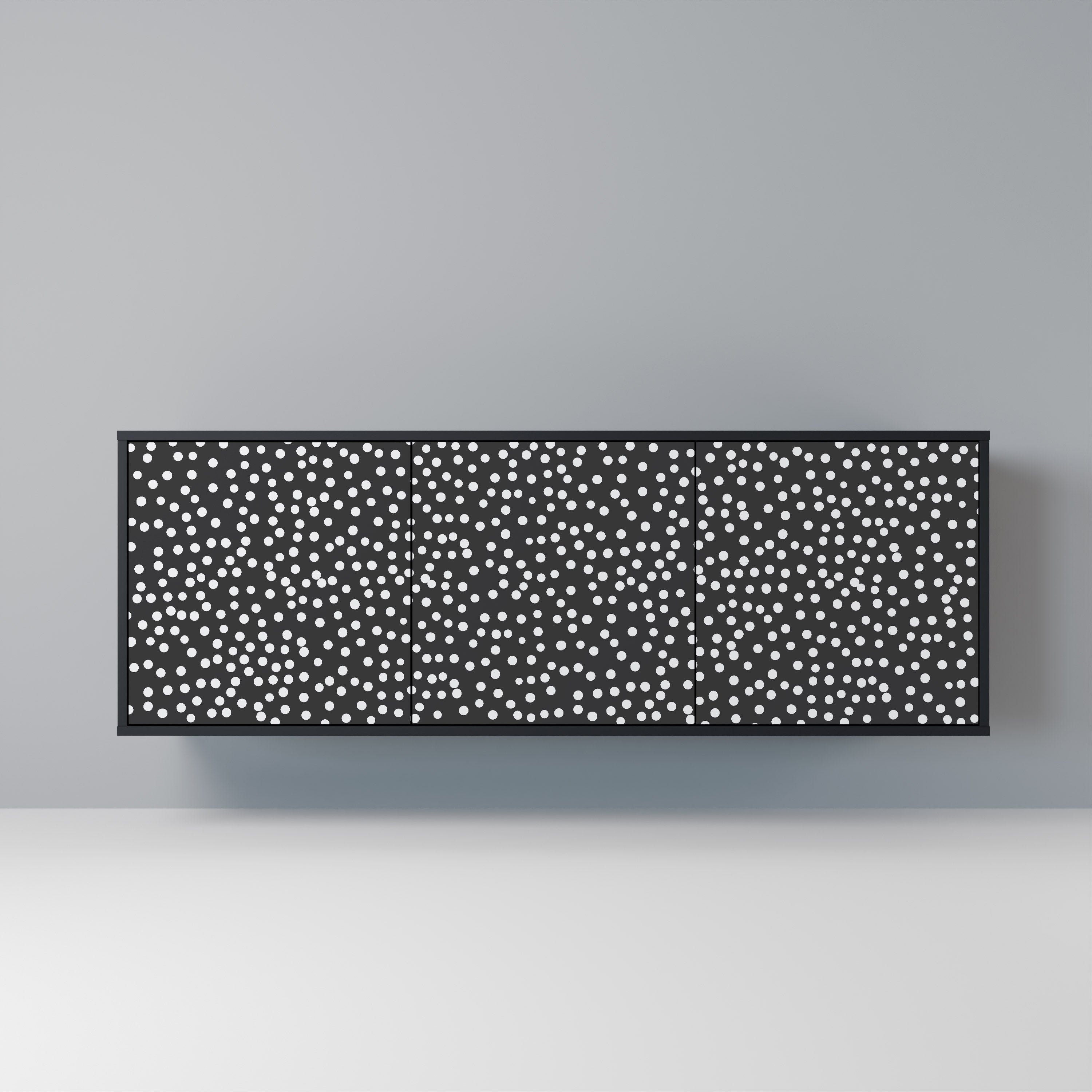 BLINDING LIGHTS 3-Door Sideboard in Black Finish