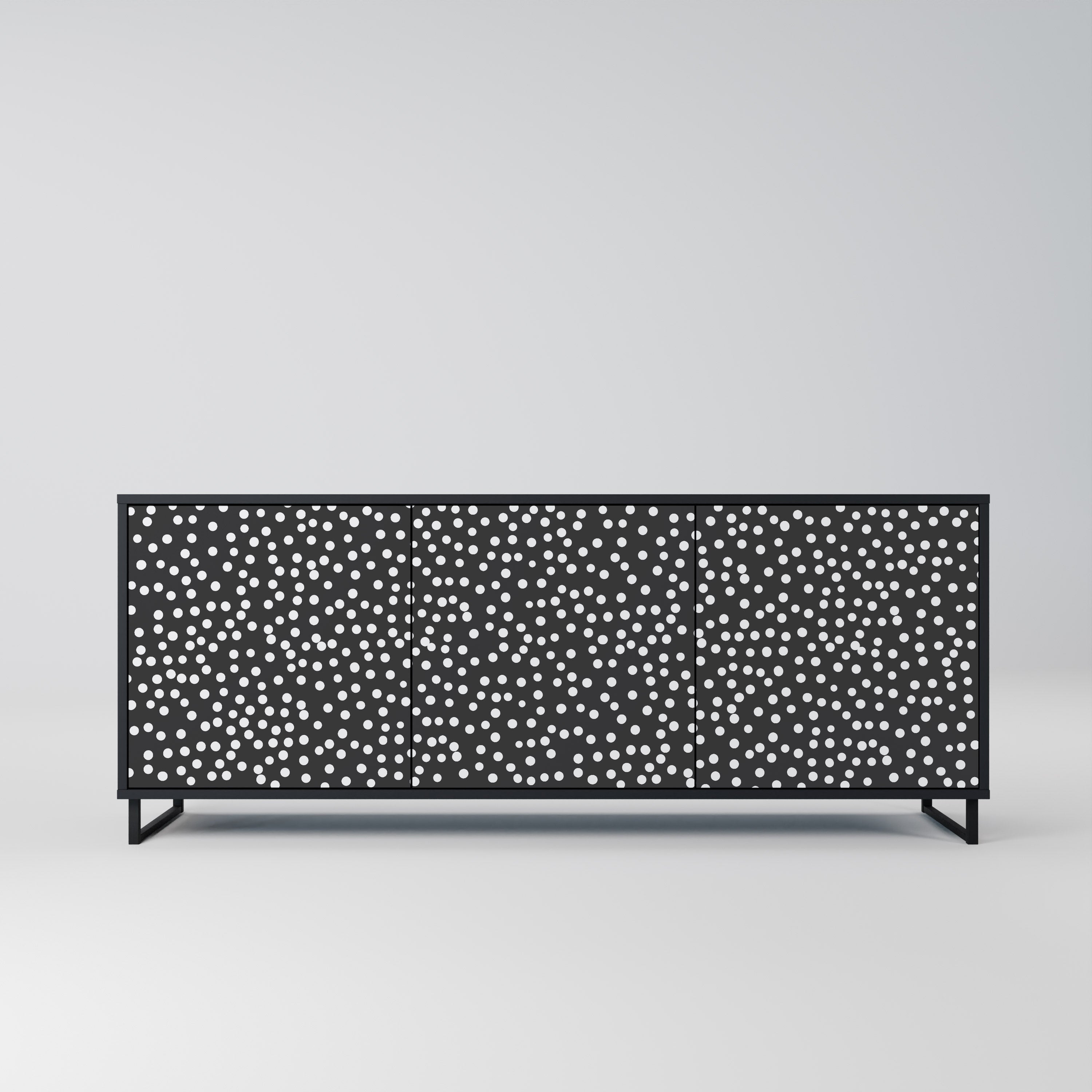 BLINDING LIGHTS 3-Door Sideboard in Black Finish