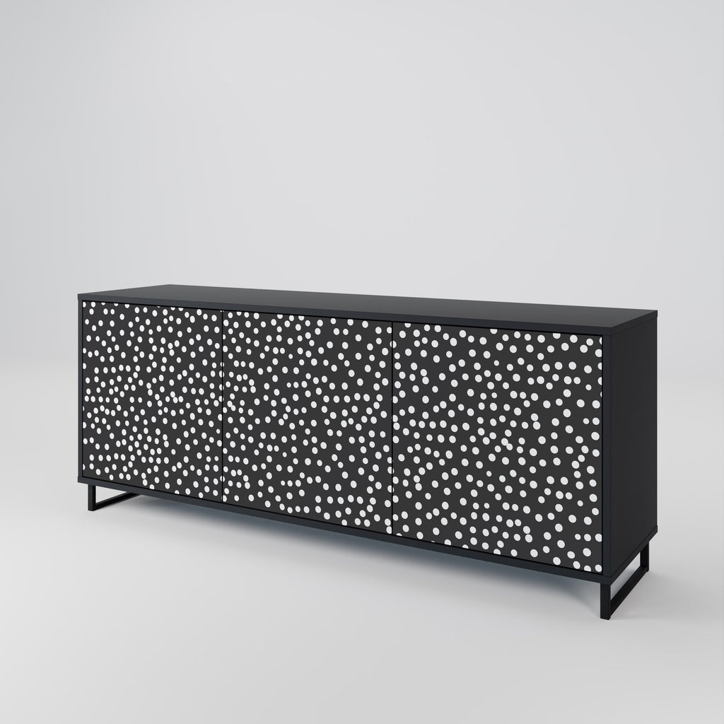 BLINDING LIGHTS 3-Door Sideboard in Black Finish