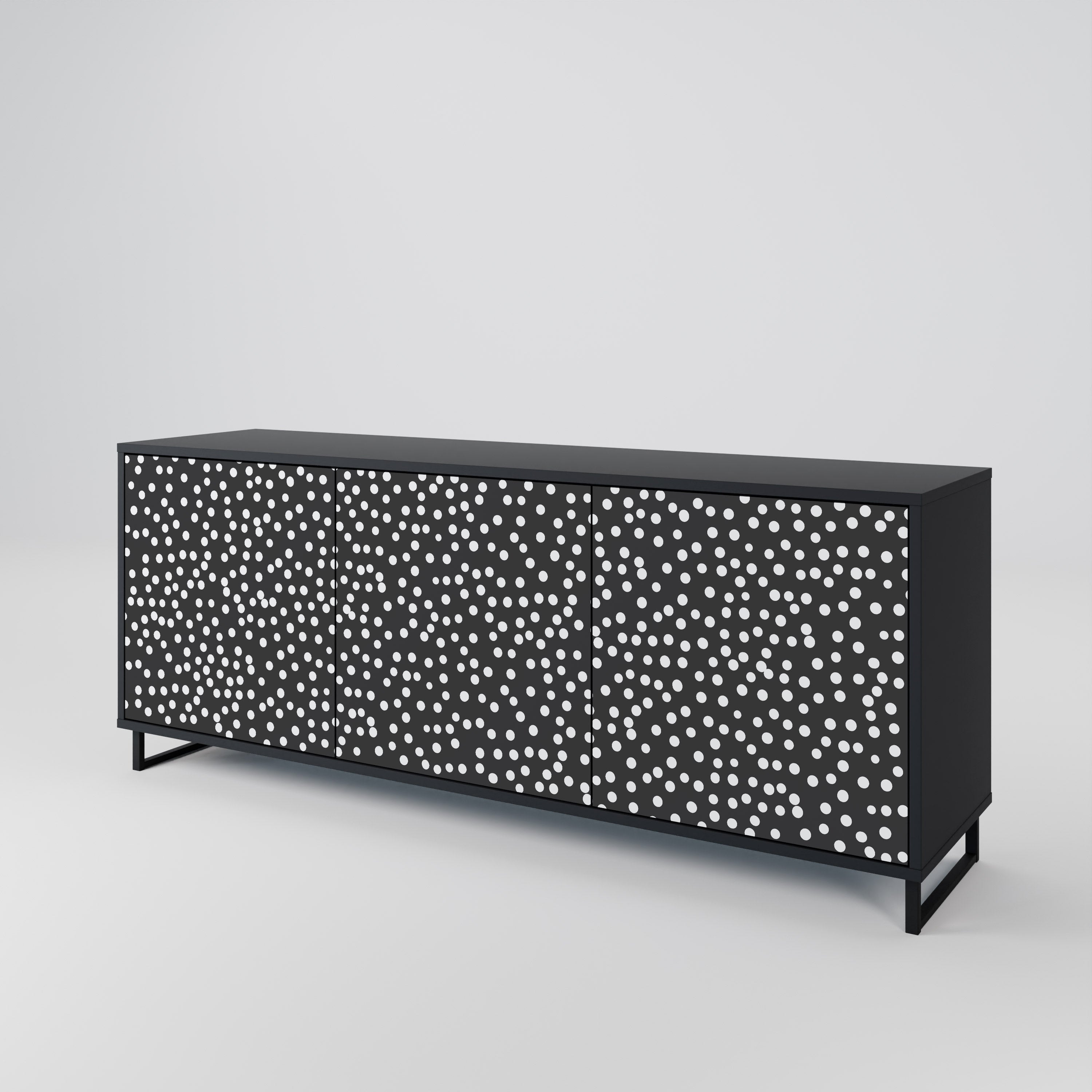 BLINDING LIGHTS 3-Door Sideboard in Black Finish
