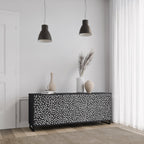 BLINDING LIGHTS 3-Door Sideboard in Black Finish