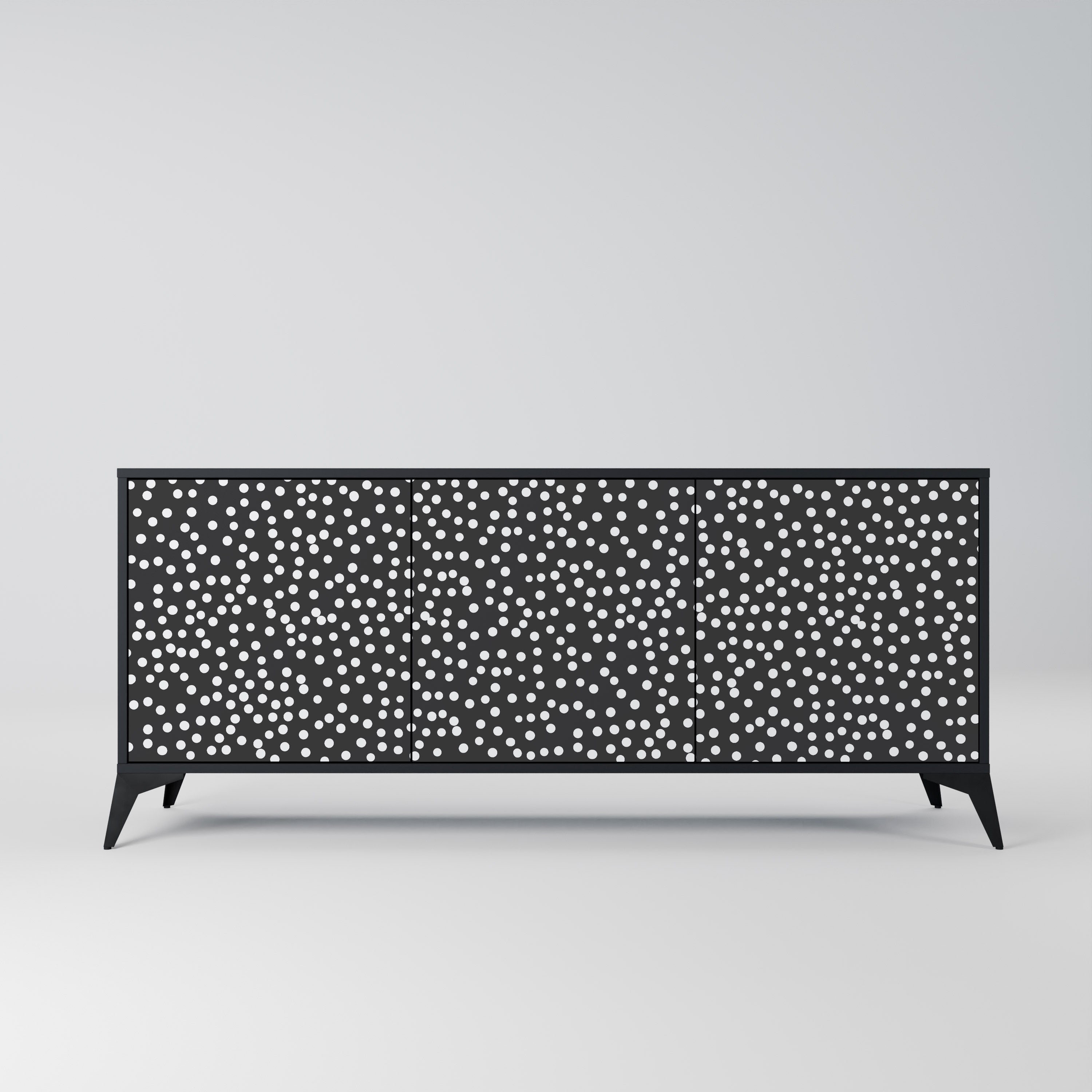 BLINDING LIGHTS 3-Door Sideboard in Black Finish