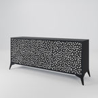BLINDING LIGHTS 3-Door Sideboard in Black Finish