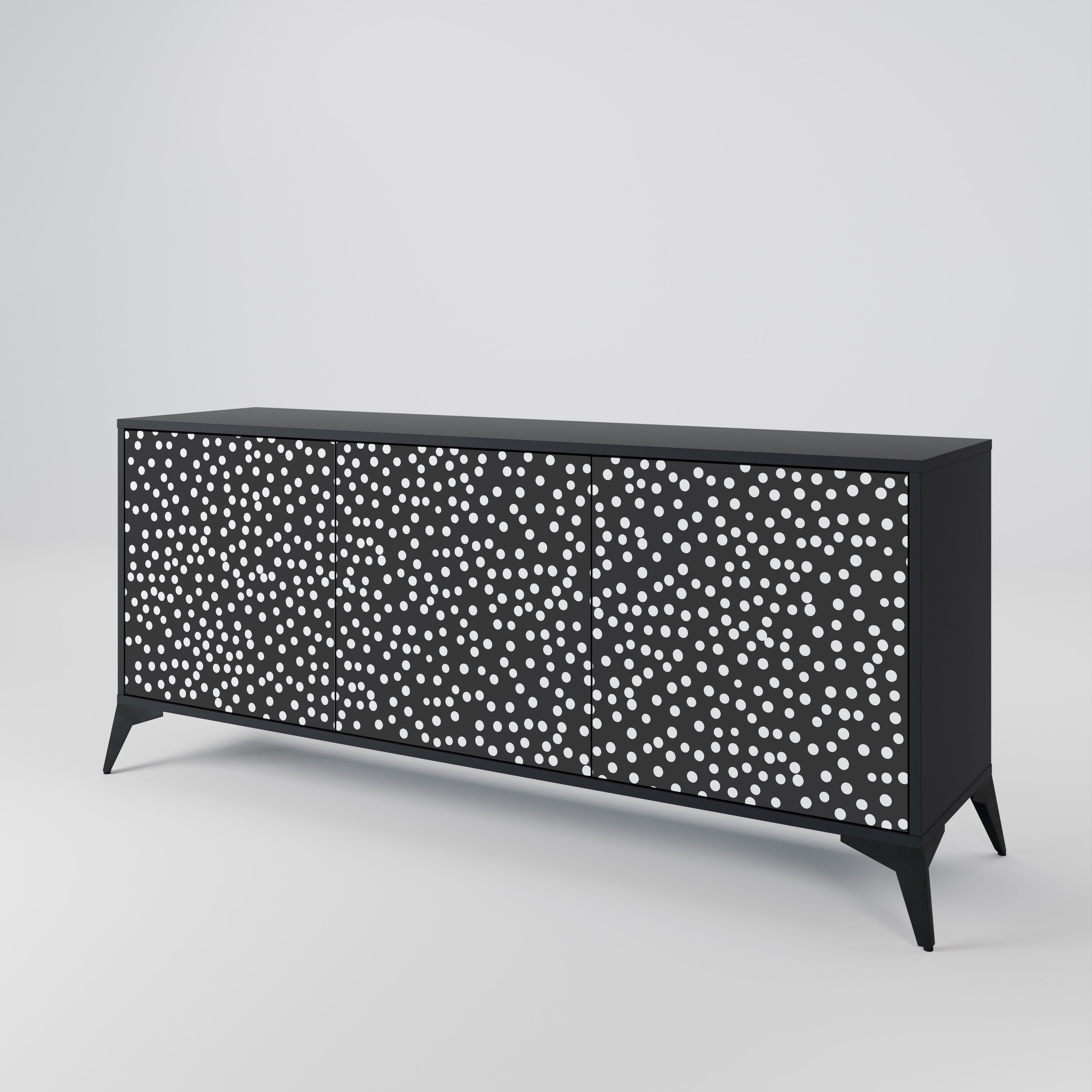 BLINDING LIGHTS 3-Door Sideboard in Black Finish