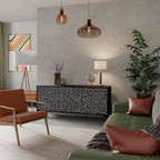 BLINDING LIGHTS 3-Door Sideboard in Black Finish