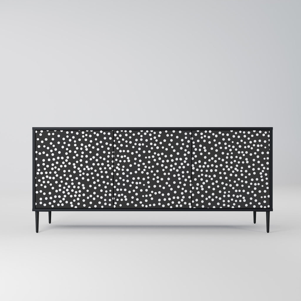 BLINDING LIGHTS 3-Door Sideboard in Black Finish