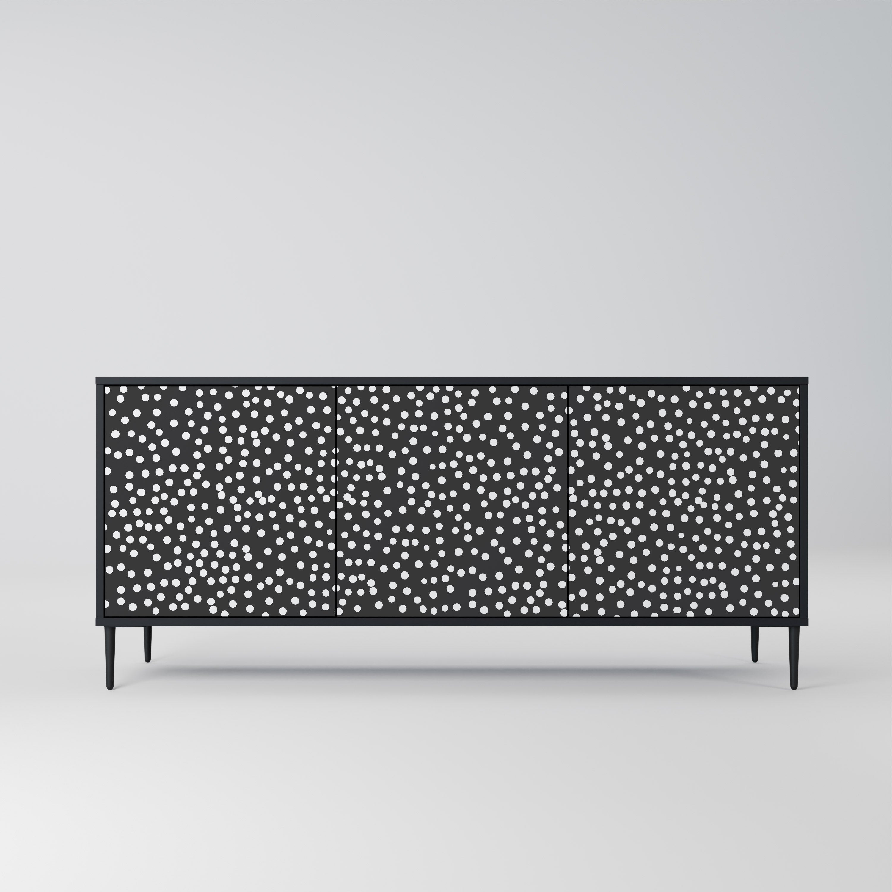BLINDING LIGHTS 3-Door Sideboard in Black Finish