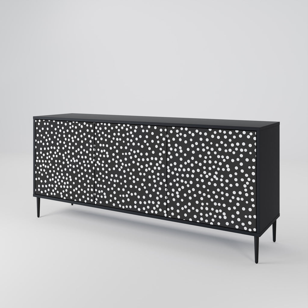 BLINDING LIGHTS 3-Door Sideboard in Black Finish
