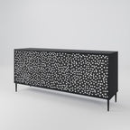 BLINDING LIGHTS 3-Door Sideboard in Black Finish