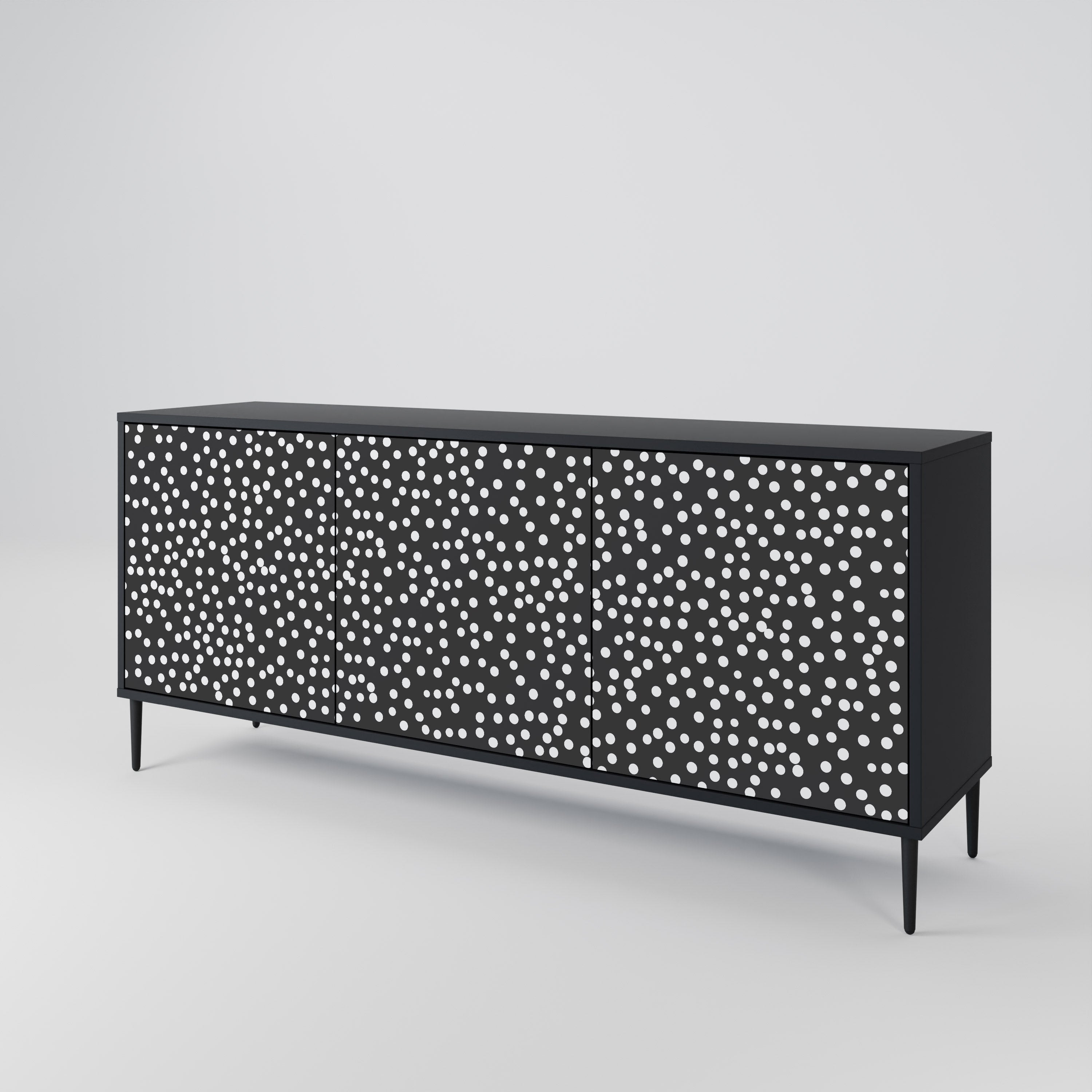 BLINDING LIGHTS 3-Door Sideboard in Black Finish