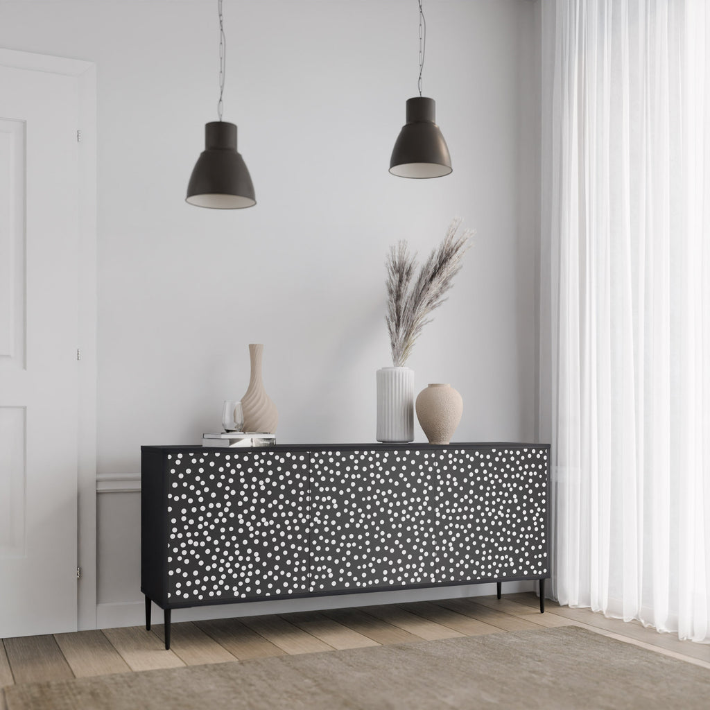 BLINDING LIGHTS 3-Door Sideboard in Black Finish