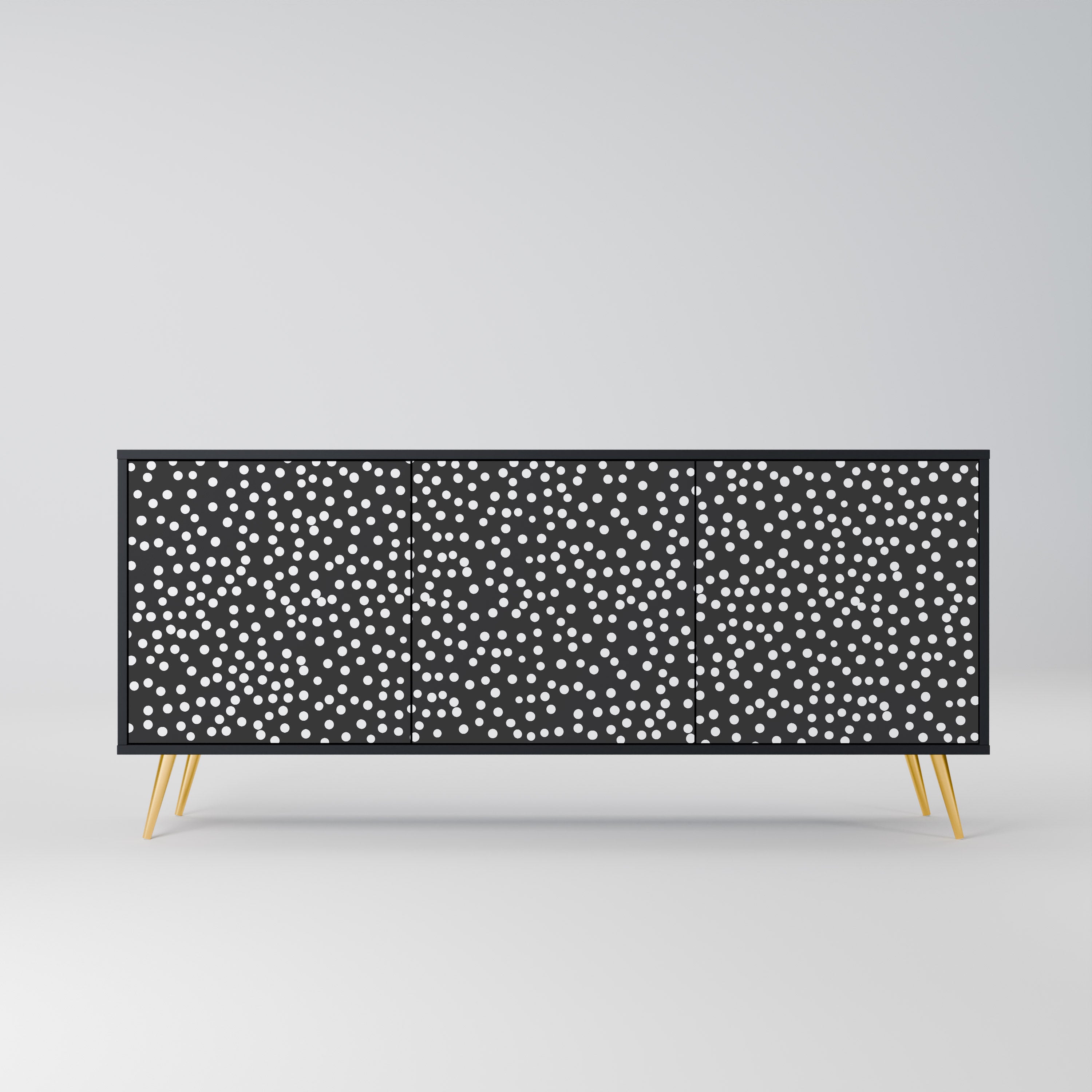 BLINDING LIGHTS 3-Door Sideboard in Black Finish