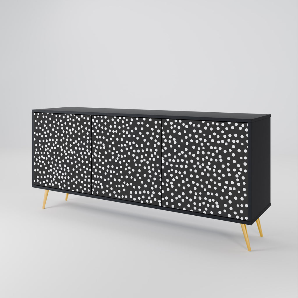 BLINDING LIGHTS 3-Door Sideboard in Black Finish